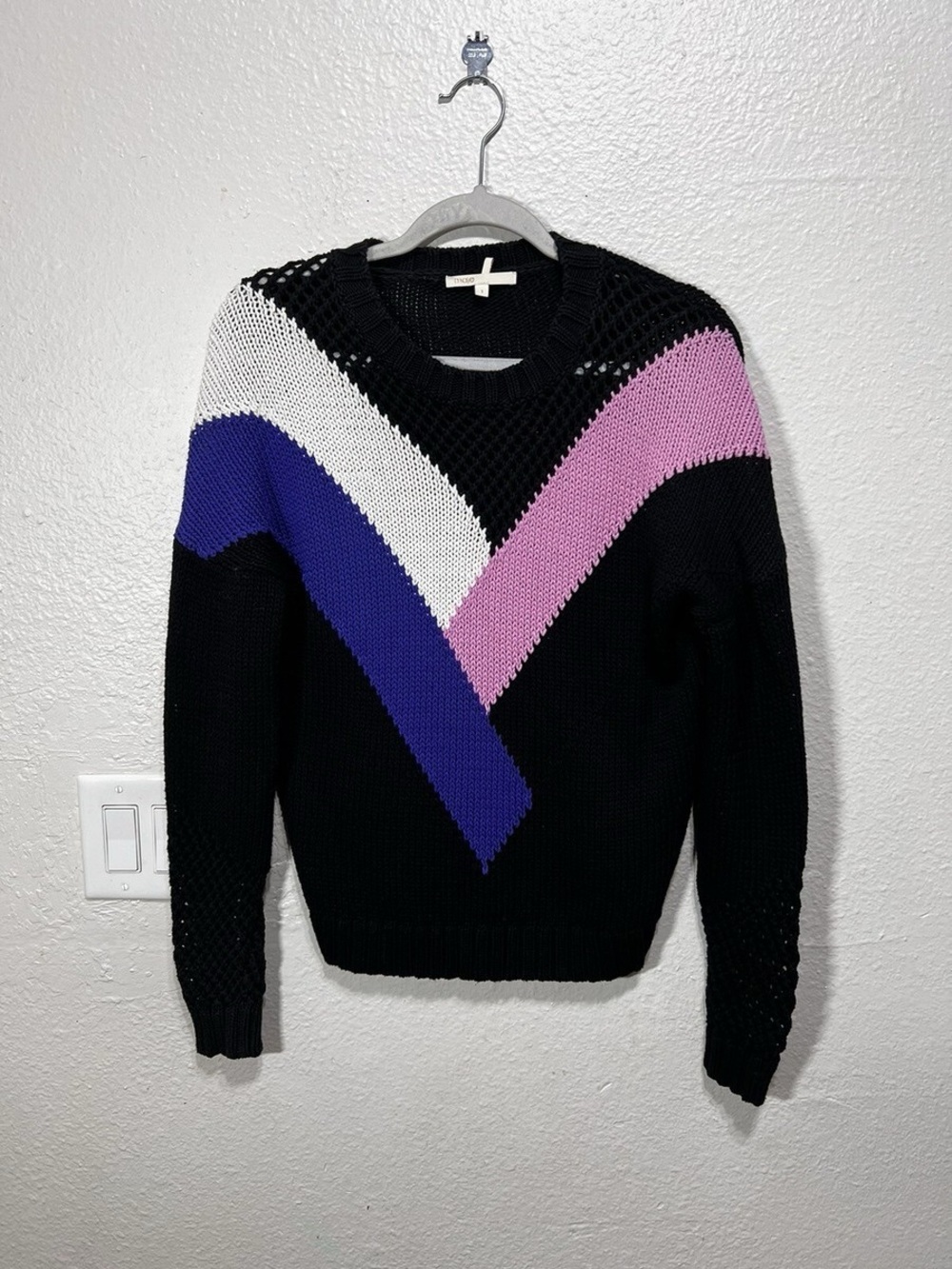 Maje Women’s Colorblock Knit Sweater Black Size 1